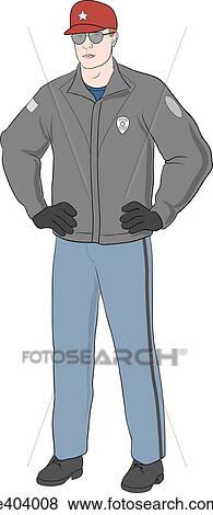 Stock Illustration - Dress a male policeman A. Fotosearch