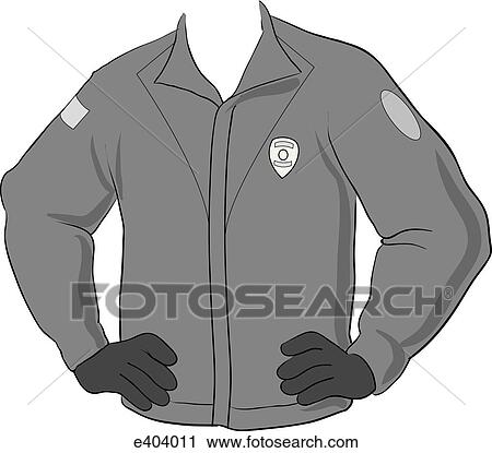 Dress a male policeman, jacket View Large Illustration Clip Art - Dress a male policeman, jacket. Fotosearch