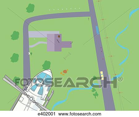 Helicoptor hazards--view from the air View Large Illustration Clip Art - Helicoptor hazards--view from the air. Fotosearch