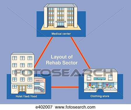 Stock Illustration - Layout of rehab sector. Fotosearch