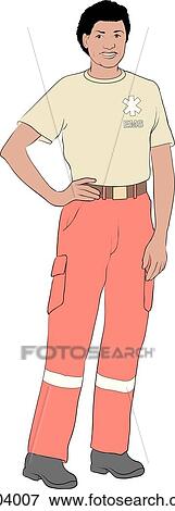 a female emergency medical technican with various layers of equipment and clothing that can be mixed and matched. View Large Illustration Stock Illustration - a female emergency medical technican with various layers of equipment and clothing that can be mixed and matched.. Fotosearch
