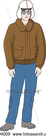 a female pilot with various layers of equipment and clothing that can be mixed and matched. View Large Illustration Stock Illustration - a female pilot with various layers of equipment and clothing that can be mixed and matched.. Fotosearch