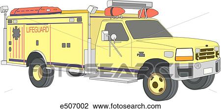 An example of a light rescue vehicle. This particular one is a Lifeguard vehicle. View Large Illustration Drawing - An example of a light rescue vehicle. This particular one is a Lifeguard vehicle.. Fotosearch