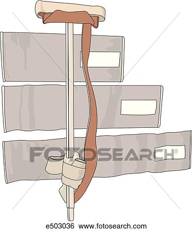 Stock Illustration - An unwrapped Sager type splint used to bind an injured leg before transporting a patient or accident victim.. Fotosearch