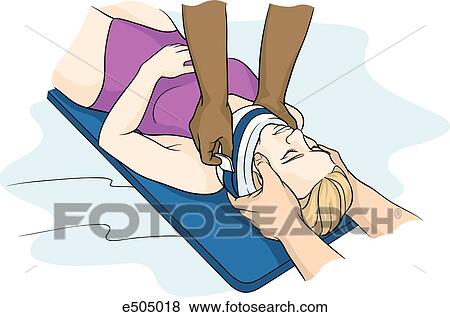 Fourth step in technique for extricating victim from water from presumed diving accident. Cervical collar is applied. View Large Illustration Stock Illustration - Fourth step in technique for extricating victim from water from presumed diving accident. Cervical collar is applied.. Fotosearch