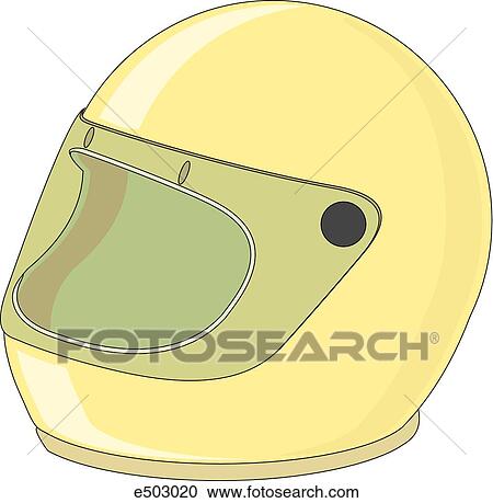 Full face coverage motorcycle or auto racer helmet. View Large Illustration Clipart - Full face coverage motorcycle or auto racer helmet.. Fotosearch