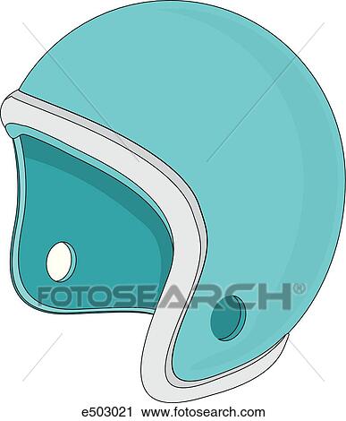 Clip Art - Partial face coverage motorcycle or auto racer helmet.. Fotosearch