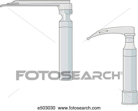 Two types of laryngoscope blades are shown. (left) Straight and (right) MacIntosh. Used for inserting tracheal and breathing tubes. View Large Illustration Clipart - Two types of laryngoscope blades are shown. (left) Straight and (right) MacIntosh. Used for inserting tracheal and breathing tubes.. Fotosearch