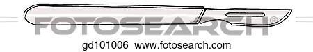 An instrument that has a detachable knife blade and is used separate soft tissues. View Large Illustration Stock Illustration - An instrument that has a detachable knife blade and is used separate soft tissues.. Fotosearch