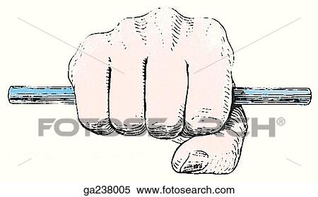 Anterior view of a loosely held grasping hand. View Large Illustration Stock Illustration - Anterior view of a loosely held grasping hand.. Fotosearch