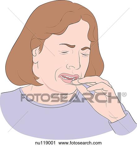 Clip Art - Close up of face of woman crying.. Fotosearch