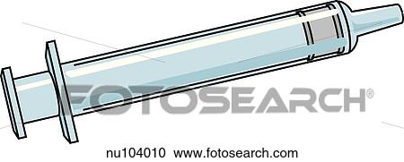 Clipart - Device for accurate measure of liquid medication: oral syringe.. Fotosearch