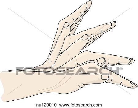 hand demonstrating cupping position and action in manual percussion of lung area. View Large Illustration Clipart - hand demonstrating cupping position and action in manual percussion of lung area.. Fotosearch