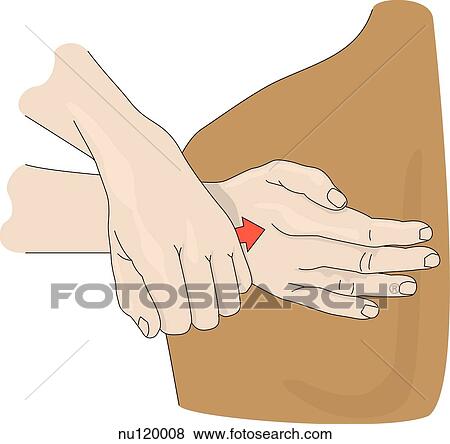 Hands placed on a back showing proper position and action to perform fist percussion. View Large Illustration Stock Illustration - Hands placed on a back showing proper position and action to perform fist percussion.. Fotosearch