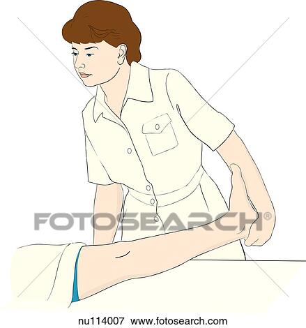 Nurse dorsiflexing the left foot of patient. Only leg and foot of patient shown. View Large Illustration Stock Illustration - Nurse dorsiflexing the left foot of patient. Only leg and foot of patient shown.. Fotosearch