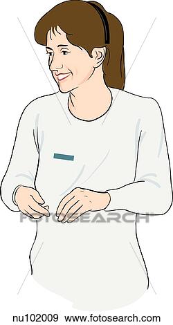 Stock Illustration - Standing, smiling nurse.. Fotosearch