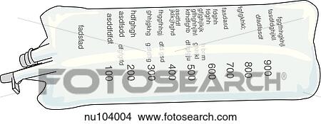 Stock Illustration - The collection bag of a three way Foley catheter with a triple lumen.. Fotosearch