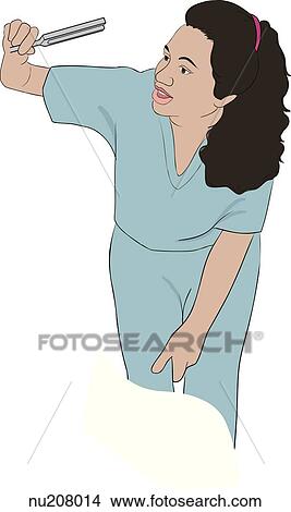 Female holding a tuning folk used in accessing hearing loss. View Large Illustration Stock Illustration - Female holding a tuning folk used in accessing hearing loss.. Fotosearch