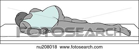 Female patient lies on left side with right knee flexed against abdomen. Left knee is flexed slightly, left arm is behind body, right arm is resting comfortably. View Large Illustration Stock Illustration - Female patient lies on left side with right knee flexed against abdomen. Left knee is flexed slightly, left arm is behind body, right arm is resting comfortably.. Fotosearch