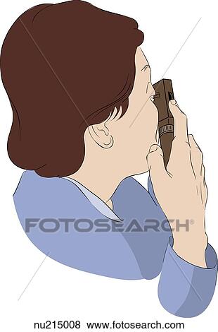 Head and shoulders of nurse, viewed from behind, looking through an ophthalmoscope. View Large Illustration Stock Illustration - Head and shoulders of nurse, viewed from behind, looking through an ophthalmoscope.. Fotosearch