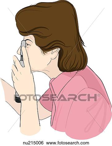 Nurse, viewed from shoulders up, looking through ophthalmoscope. View Large Illustration Stock Illustration - Nurse, viewed from shoulders up, looking through ophthalmoscope.. Fotosearch