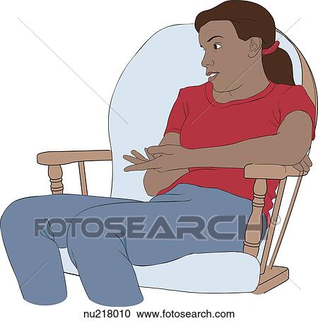 Seated teenaged girl looks to her right and gestures with her hand as if engaged in conversation. View Large Illustration Clipart - Seated teenaged girl looks to her right and gestures with her hand as if engaged in conversation.. Fotosearch