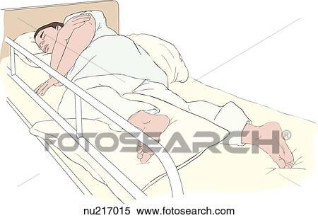 Sleeping Patient Is In Side Lying Position With Pillow Placed