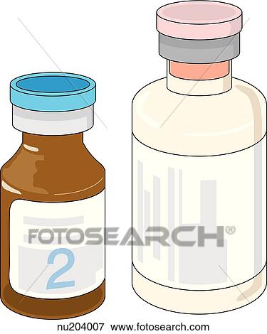 Stock Illustration - Two different sized pill bottles. Fotosearch