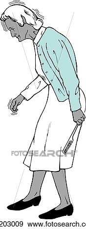 Stock Illustration -  woman exhibiting symptoms of Parkinson disease.. Fotosearch