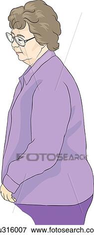 Middle aged woman looking at something below her. View Large Illustration Stock Illustration - Middle aged woman looking at something below her.. Fotosearch