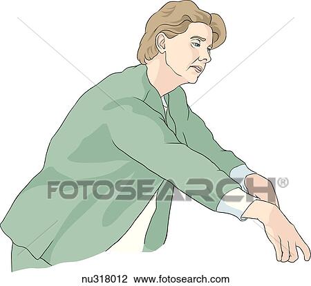 Nurse leans over as if to assist a patient in bed. View Large Illustration Drawing - Nurse leans over as if to assist a patient in bed.. Fotosearch