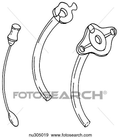 The parts of a cuffless tracheostomy set- obturator (left), cannula (center), outer tube with flange (right). View Large Illustration Stock Illustration - The parts of a cuffless tracheostomy set- obturator (left), cannula (center), outer tube with flange (right).. Fotosearch