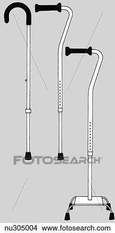 Three types of canes: single ended with half-circle handle, single ended with straight handle, and four-pronged with straight handle. View Large Illustration Stock Illustration - Three types of canes: single ended with half-circle handle, single ended with straight handle, and four-pronged with straight handle.. Fotosearch