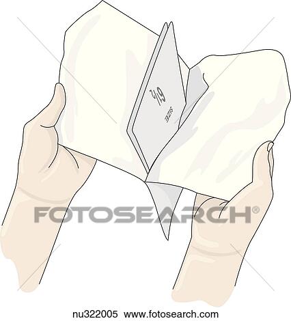Two hands shown peeling back outer layer of package of sterile gloves. View Large Illustration Stock Illustration - Two hands shown peeling back outer layer of package of sterile gloves.. Fotosearch