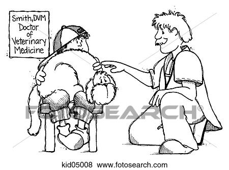 Illustration of child holding very large dog on lap at the veterinarian's office. View Large Illustration Stock Illustration - Illustration of child holding very large dog on lap at the veterinarian's office.. Fotosearch