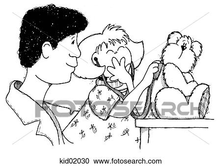 Illustration of child listening to teddy's heart with doctor looking on. View Large Illustration Clipart - Illustration of child listening to teddy's heart with doctor looking on.. Fotosearch