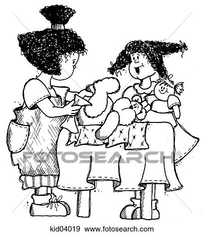 Illustration of children changing a teddy bear's diaper. View Large Illustration Stock Illustration - Illustration of children changing a teddy bear's diaper.. Fotosearch
