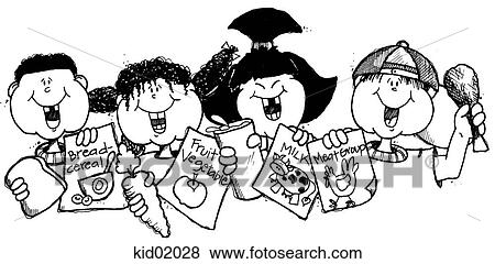 Illustration of children holding healthy foods. View Large Illustration Stock Illustration - Illustration of children holding healthy foods.. Fotosearch