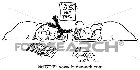 Stock Illustration - Illustration of children sleeping during nap time at school.. Fotosearch