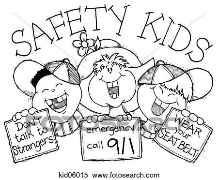 Illustration of children with various safety signs. View Large Illustration Stock Illustration - Illustration of children with various safety signs.. Fotosearch