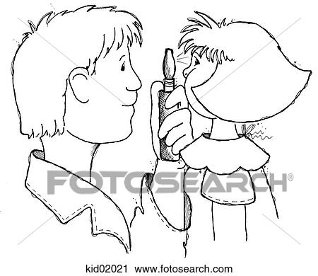 Illustration of doctor giving child an eye examination. View Large Illustration Clip Art - Illustration of doctor giving child an eye examination.. Fotosearch