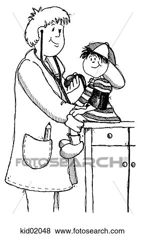 Illustration of doctor taking child's blood pressure. View Large Illustration Stock Illustration - Illustration of doctor taking child's blood pressure.. Fotosearch