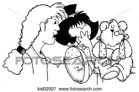 Illustration of girl with broken arm who has a teddy bear with both arms broken. View Large Illustration Stock Illustration - Illustration of girl with broken arm who has a teddy bear with both arms broken.. Fotosearch