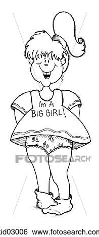 Stock Illustration - Illustration of little girl wearing shirt saying "I'm a big girl. ". Fotosearch