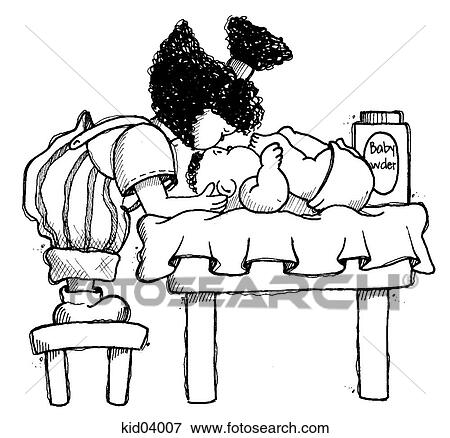 Illustration of older child entertaining baby. View Large Illustration Stock Illustration - Illustration of older child entertaining baby.. Fotosearch