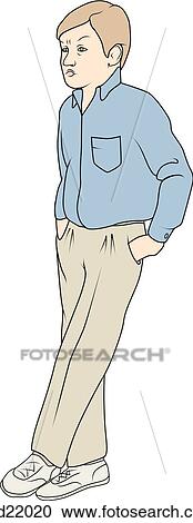 Clipart - A boy trying to understand what someone is saying.. Fotosearch