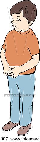 Child looking embarrassed. View Large Illustration Stock Illustration - Child looking embarrassed.. Fotosearch