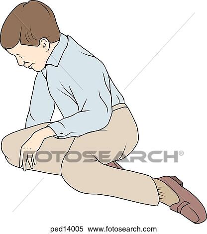 Stock Illustration - Child sitting on floor.. Fotosearch