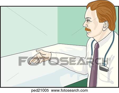 Doctor reaching out. View Large Illustration Stock Illustration - Doctor reaching out.. Fotosearch