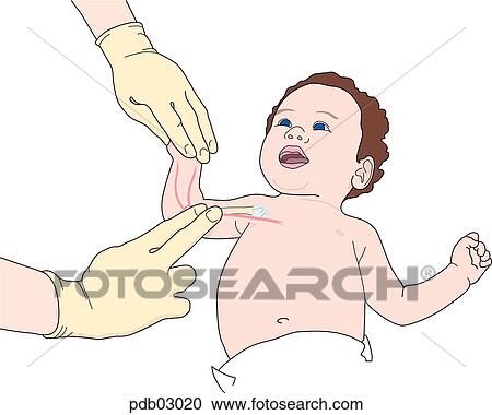 Drawing demonstrating taking a brachial pulse in a child. View Large Illustration Clipart - Drawing demonstrating taking a brachial pulse in a child.. Fotosearch